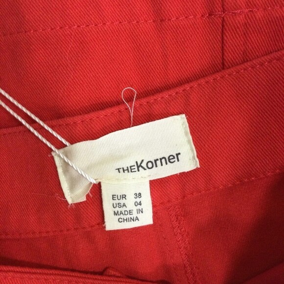 The Korner Womens Rio Cotton Button Front Denim A-Line Skirt Red Size 4 NWT - Picture 5 of 7
